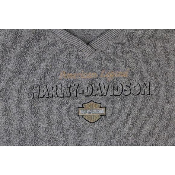 Harley-Davidson Womens Gray M Top Cropped Fleece Sweatshirt Textured Vintage - Picture 4 of 7